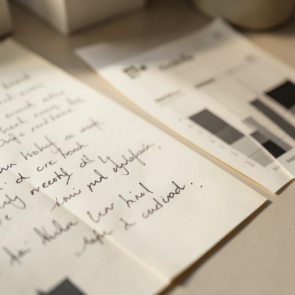 Close view of handwritten notes on an MRR bridge printout